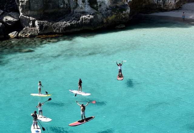  Em pranchas de sup em Menorca
